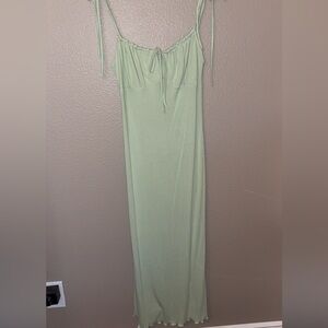 Sage Green Maxi Dress with Spaghetti Straps